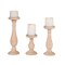 Transpac Resin Candle Holder Set of 3, 13.2" Brown Wood Holders, Indoor Tabletop Accessories, Everyday Use, Spot Clean